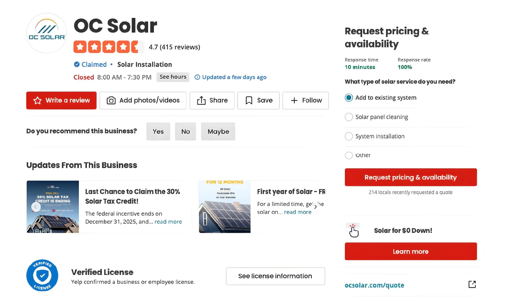 Local Directories Service directories to generate solar leads