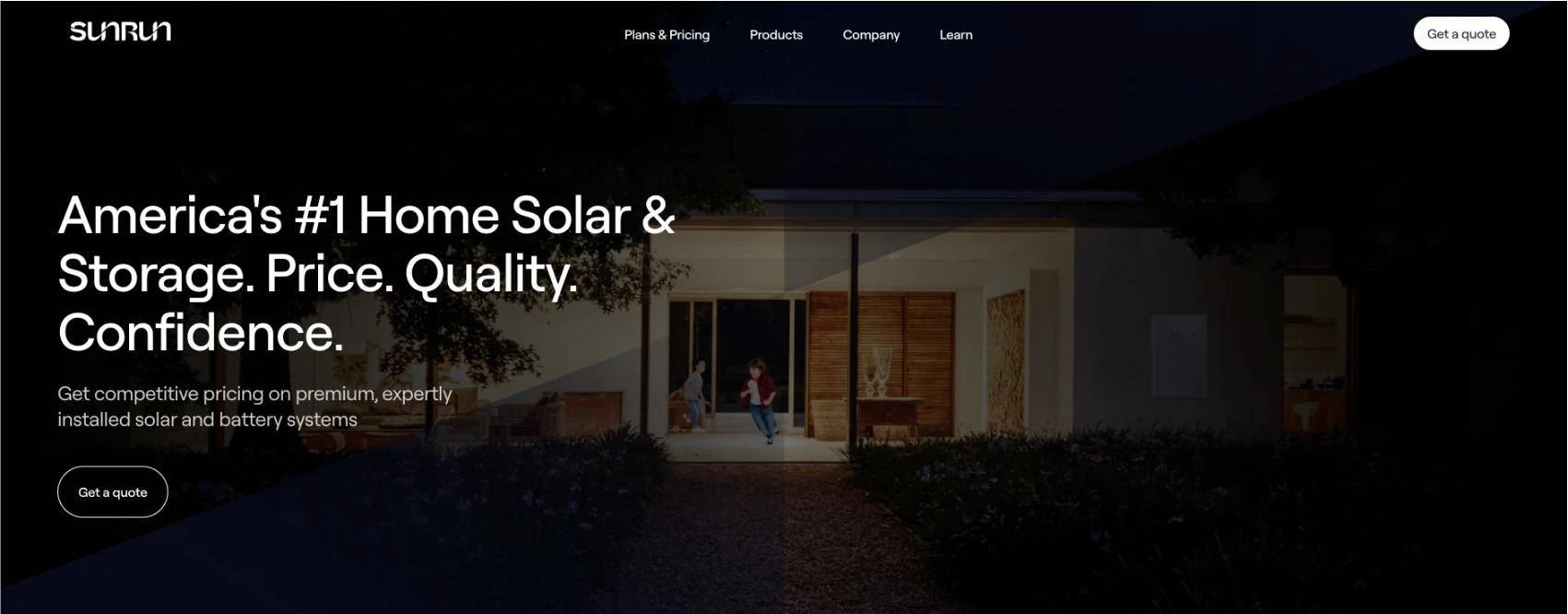example of solar website design for a local residential installer