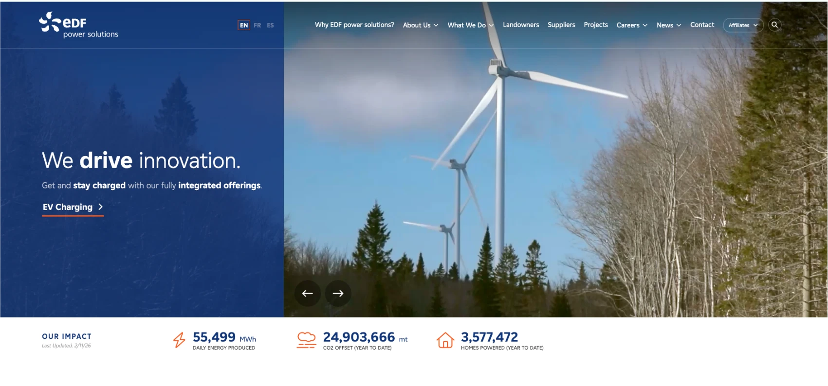 example of solar website design for a local industrial installer