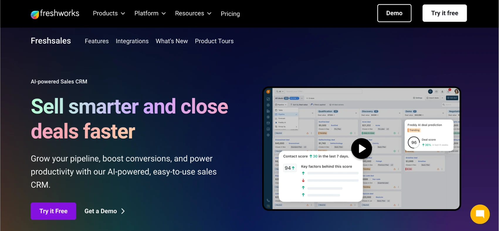  Freshsales - one of the best CRM systems for solar businesses